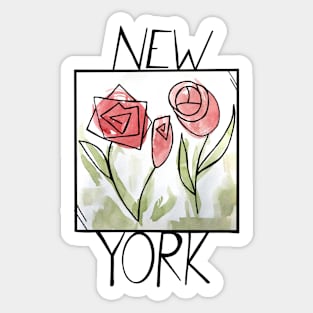 New York Rose Duo Vintage Sticker